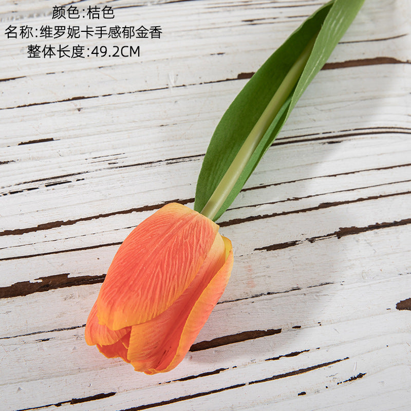 Luxurious Touch Tulip Artificial Flowers for Wedding Decoration - Chic Green Plants with INS Style - Model MW59901