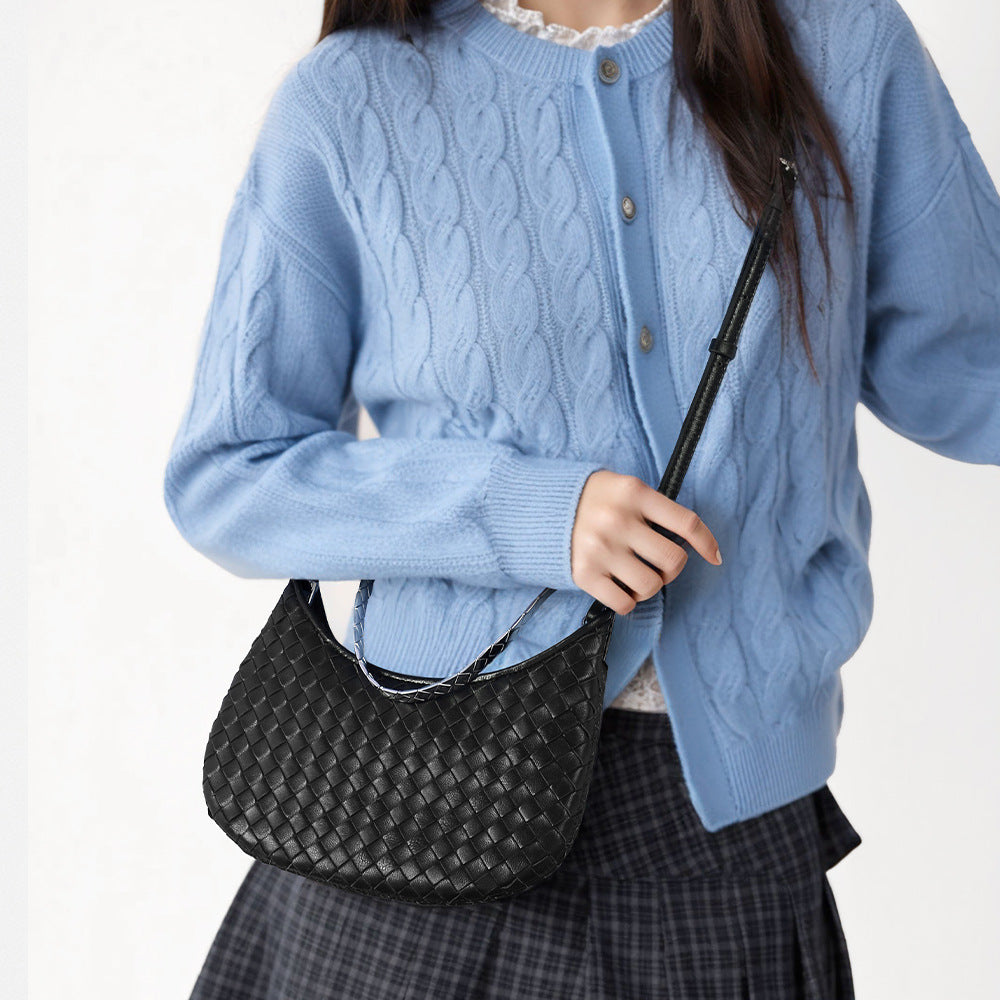 Chic Handcrafted Korean Style Handmade Lambskin Bag for Women Unique Design Genuine Leather Tote Shoulder Bag Ideal for Fashion Enthusiasts