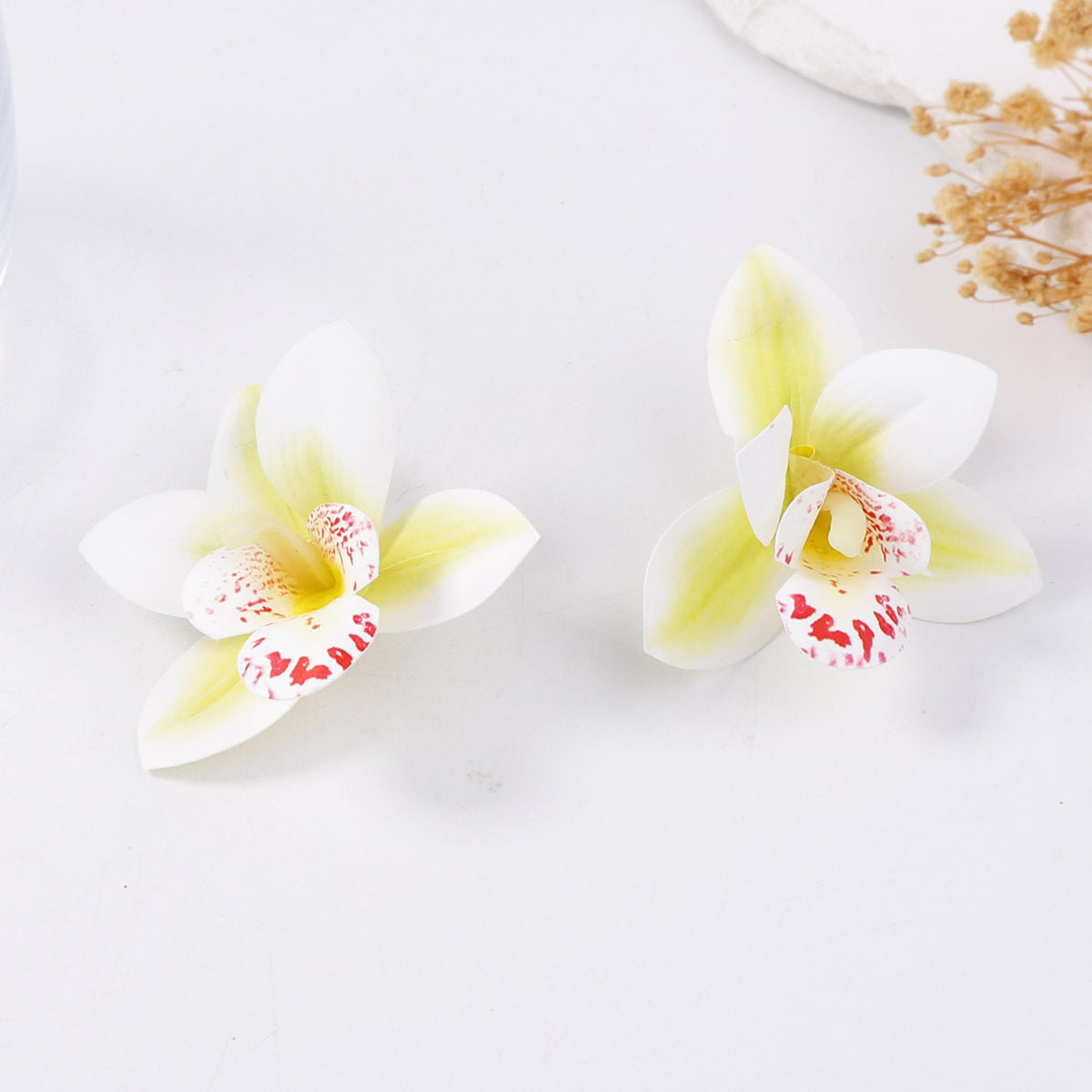 Exaggerated Personality Artificial Fabric Orchid Flower Multi-Layer Earrings for Women - Perfect for Everyday Commuting and Vacation Wear