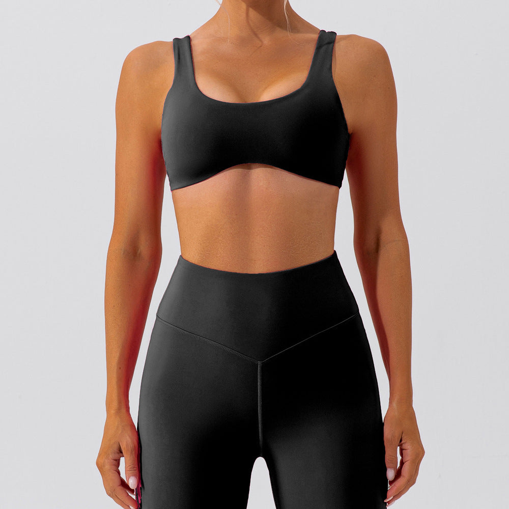 High Waisted Butt Lifting Yoga Set for Women Quick Dry Running and Fitness Apparel with Back Design