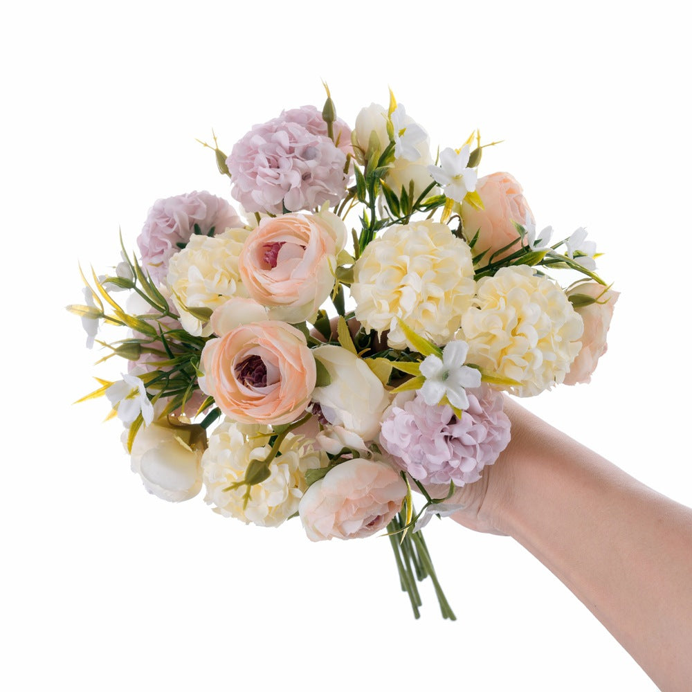 Stunning Artificial Rose Bouquet with Lush Lotus: Elegant Home Décor for Weddings and Special Occasions - Perfect Realistic Faux Flower Arrangement MW83519