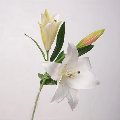 Luxurious Hand-feel Moisture-retaining Large Lily Faux Flower Arrangement – Perfect for Home Decor, Bouquets, Window Display, Event Styling, and Wedding Floral Art