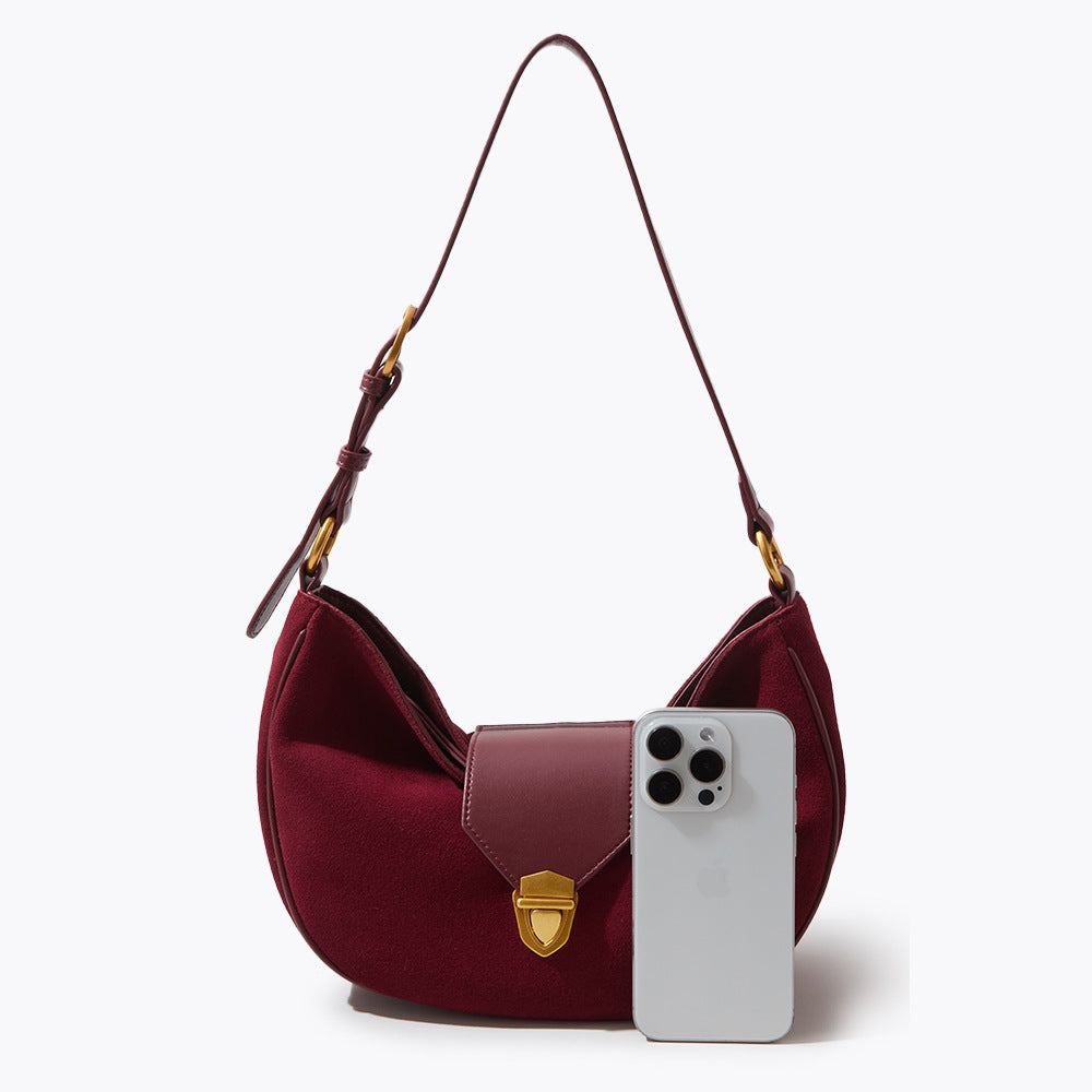 Kose Glossy Smooth Leather Hobo Bag Spacious High Quality Genuine Leather Shoulder Bag with Chic Design for Everyday Use