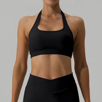 and Breathable Sports Bra with Backless Design for Outdoor Running and Yoga Quick Dry Neck Hanging Fitness Top for Comfort