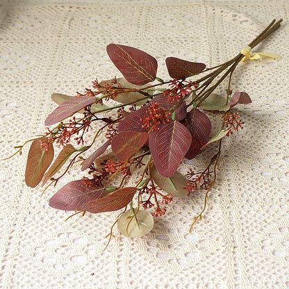 Realistic Eucalyptus Leaf Branch with Silk Print - Perfect for Home Decor, Wedding Celebrations, and Photography - Versatile and Long-Lasting Faux Floral Arrangement