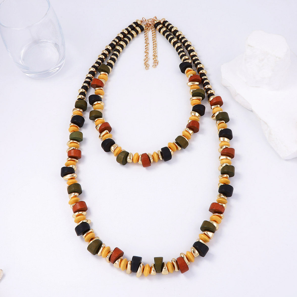 Stylish and Creative Layered CCB Fashionable Wooden Bracelet Set for Women – Versatile, Chic, and Perfect for Any Occasion