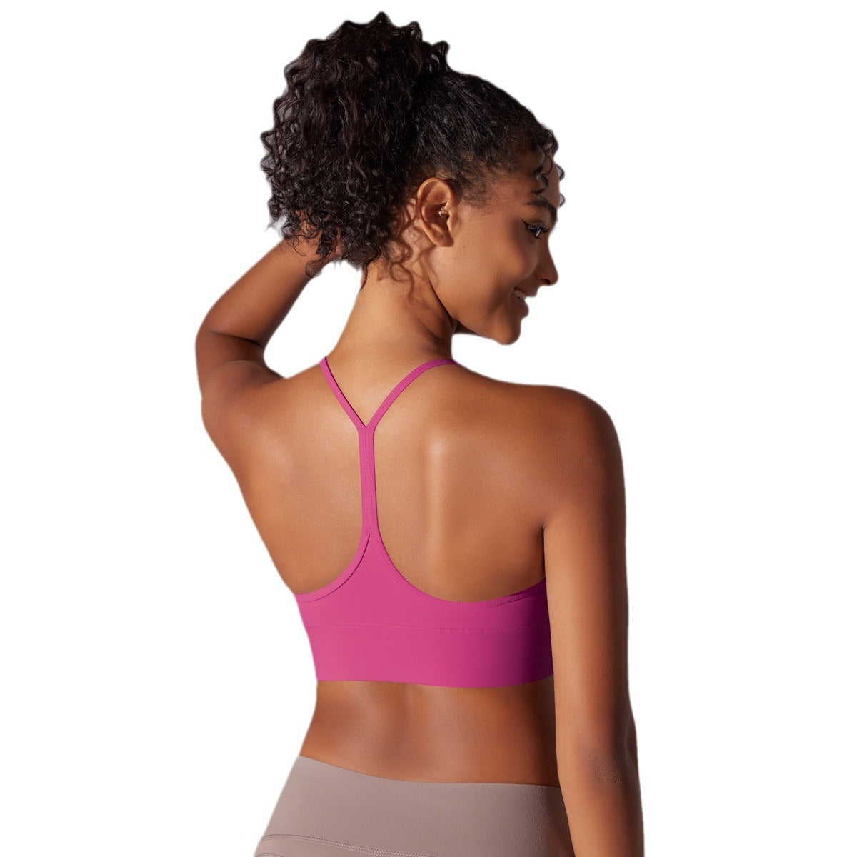 Comfort Fit Adjustable Sports Bra with Deep Back Design Skin Friendly Shockproof and Supportive Yoga Activewear Tank Top for Performance