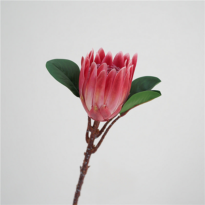 Stunning Faux South African King Protea Flower - Elegant Single Stem for Living Room Décor, Beautiful American-Style Handheld Bouquet for Coffee Table Decoration, Long-Lasting Artificial Flowers