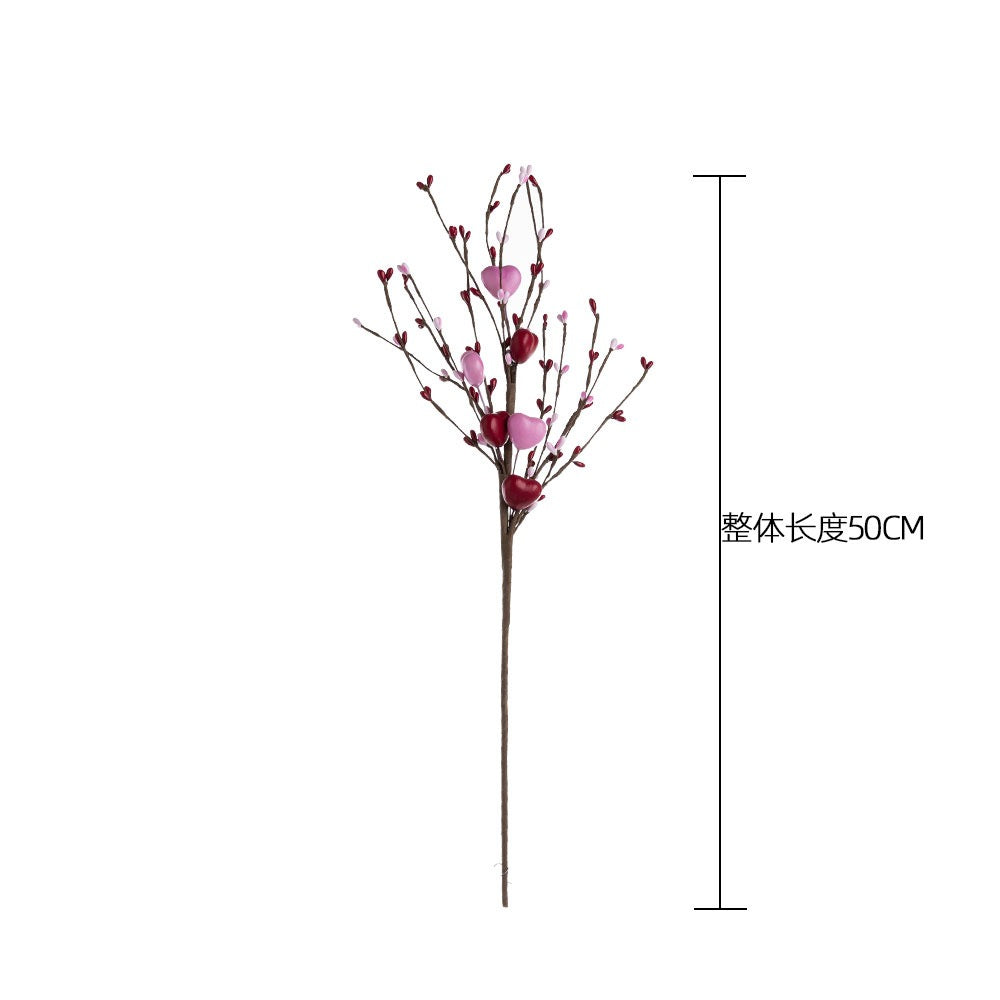 Love Heart Bean Branches - Valentine's Day & Spring Festival Artificial Flowers for Home Decor - Perfect for Weddings & Special Celebrations (CL02001)