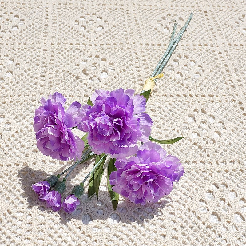 Lifelike Miniature Lilac and Carnation Artificial Flowers – Perfect Silk Floral Decor for Home, Weddings, and Photography Props