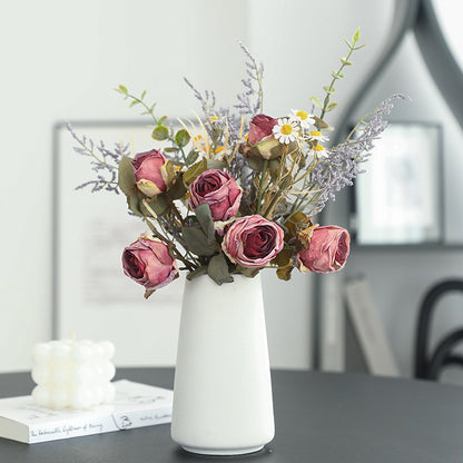 Dried Flower Bouquet - Elegant Dried Rose Arrangement for Living Room Decor, Perfect for Weddings, Home Decoration, and Trendy INS Aesthetic