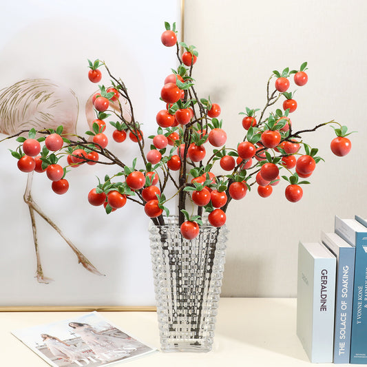 Realistic Persimmon Fruit Home Decoration - Perfect Table Centerpiece for New Year Celebrations, Symbolizing Prosperity and Good Fortune