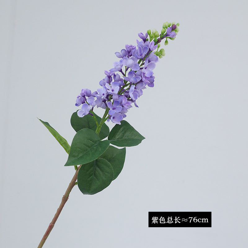 Single Stem Purple Lilac Artificial Flower - Realistic Silk Floral Decoration for Home, Weddings, Hotels, and Event Styling