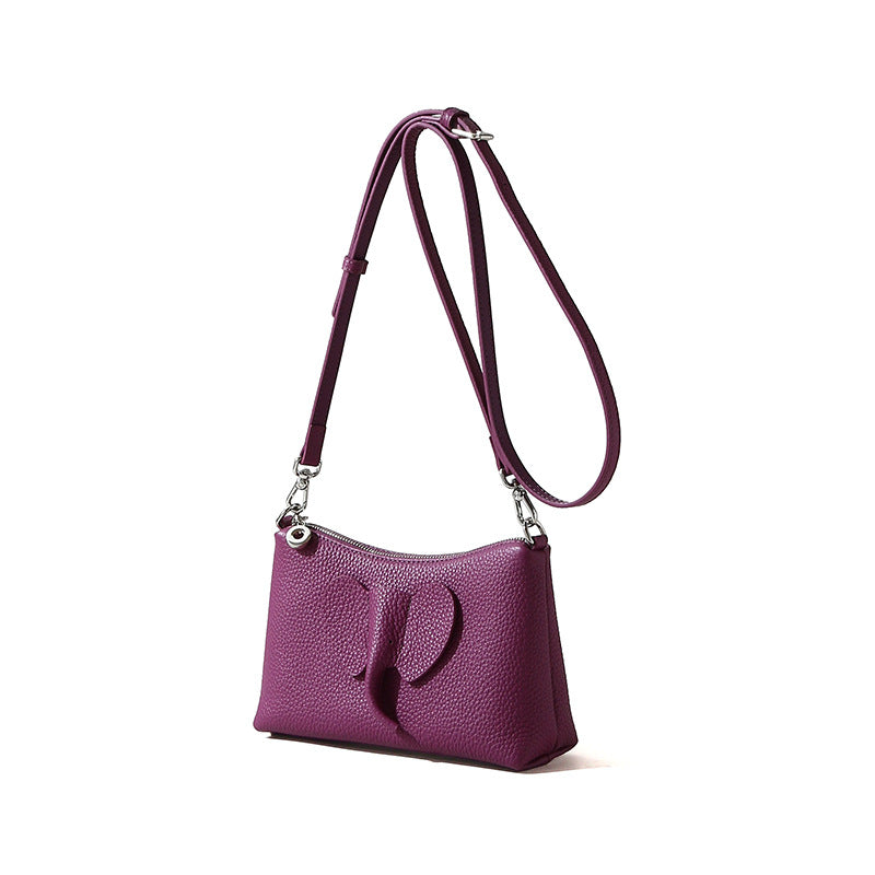 Genuine First Layer Cowhide Handbag for Women Spring Leather Tote Versatile Shoulder Bag Unique Creative Crossbody Mini Bag