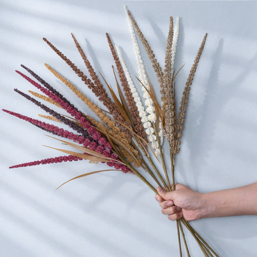 Realistic Wheat Spike Faux Flowers - Elegant Greenery for Wedding Decor, INS Style, Perfect for Home and Event Decorations - Model MW09103