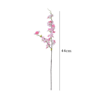 Realistic Double Branch Cherry Blossom Stems - Long Faux Silk Flowers for Wedding Decor, Aisle Arches, and Event Enhancements