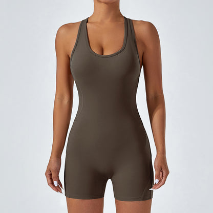 High Performance Women's Yoga Bodysuit Sculpting Backless Design with Butt Lifting Features for Comfort and Style