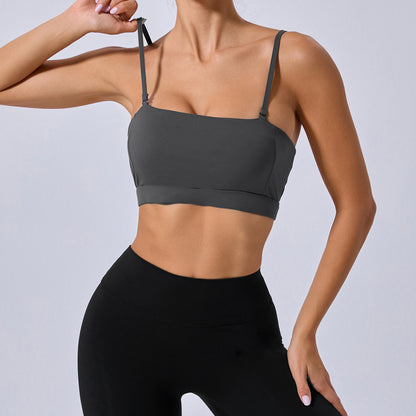 Versatile Removable Shoulder Strap Anti Slip Sports Bra Crop Top for Yoga Running and Fitness for Active Wear and Outdoor Workouts Style No 31462