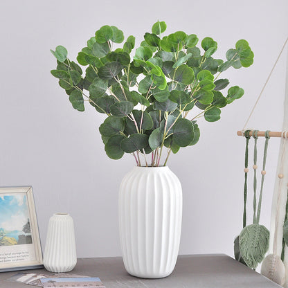 Lifelike Artificial Money Plant Eucalyptus Leaf - Soft Touch Realistic Greenery for Home Decor and Wedding Decorations