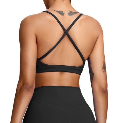 Cross Back Seamless Yoga Bra for Women Breathable Quick Dry Sports Underwear for Running Gym Workouts and Outdoor Yoga