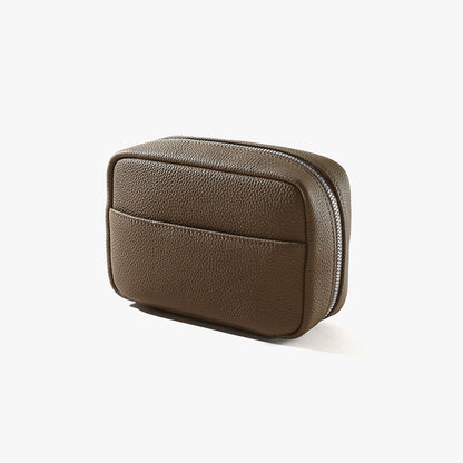 Elegant Women s Makeup Bag First Layer Cowhide Spacious Portable Large Capacity Storage for Commuters and Functional Organizer