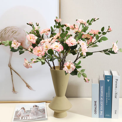 Iceberg Rose Faux Flower Arrangement – Luxurious Home Décor for Living Rooms, Elegant Decorative Accent, Perfect for Photography Props