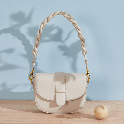 Luxurious French Inspired Genuine Leather Women's Underarm Bag Chic Cowhide Design for Effortless Style and Durability