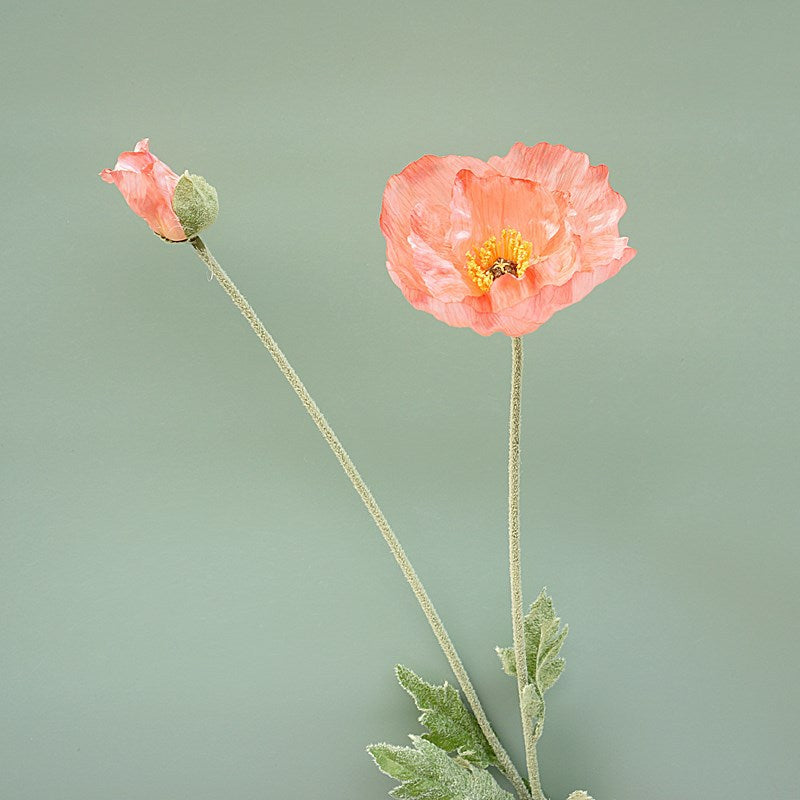 Vibrant Icelandic Poppy Single Stem Artificial Flower – Perfect for Weddings, Home Decor, and Floral Arrangements