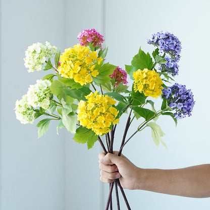 Faux Hydrangea Triple-Headed Artificial Flower Arrangement for Elegant European Home Decor – Perfect for Floral Styling and Garden Aesthetics