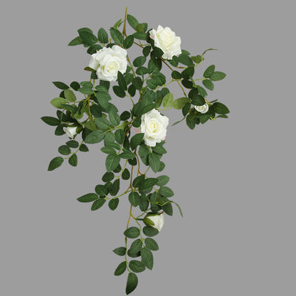 Realistic Artificial Rose Vine Wall Décor - Perfect for Enhancing Backgrounds, Airbnb Aesthetic, and Climate Control Masking