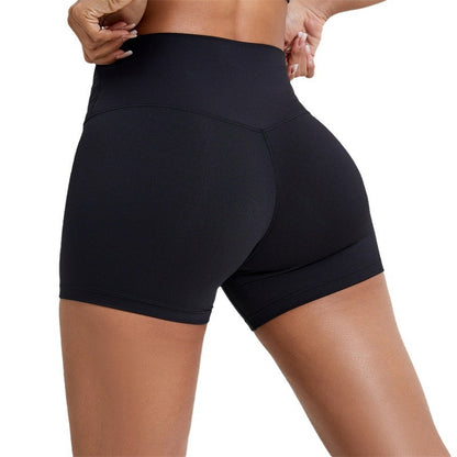 Double Sided Fleece Gym Shorts for Women High Waist Butt Lifting High Elastic Workout Fitness Shorts