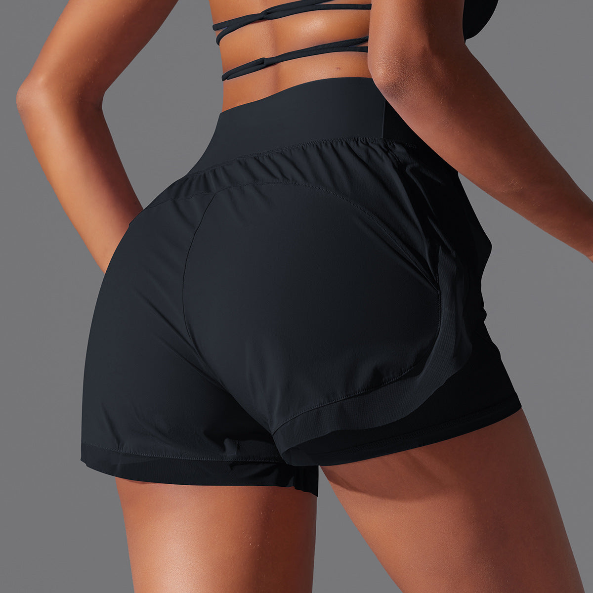 High Waisted Nylon Yoga Shorts for Enhanced Lift and Quick Dry Comfort for Running Training and Fitness Workouts