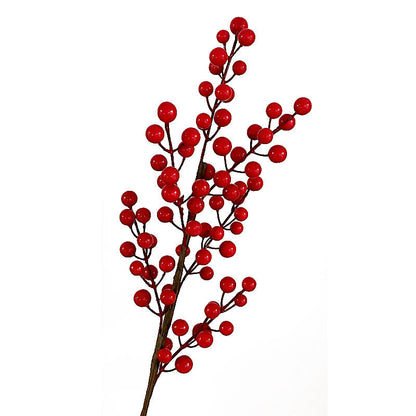 Elegant Faux Flower Arrangement: Realistic European Style Floor Decoration with Stunning Prosperity Berries and Deep Red Mimosa Pods