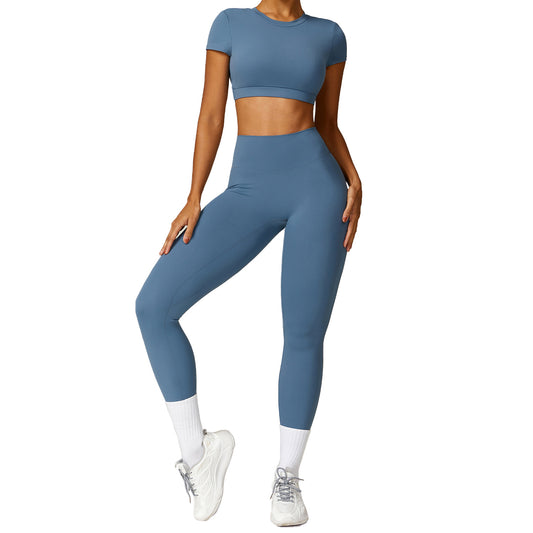 Brushed Yoga Set for Women Tight Fitting Running and Workout Outfit for Gym and Outdoor Wear Model 8536