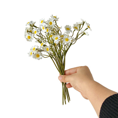 Charming Faux Flower Bouquet with Dainty Daisy & Chamomile Accents - Perfect for Living Room Decor, Dining Table Centerpiece, and Photography Props