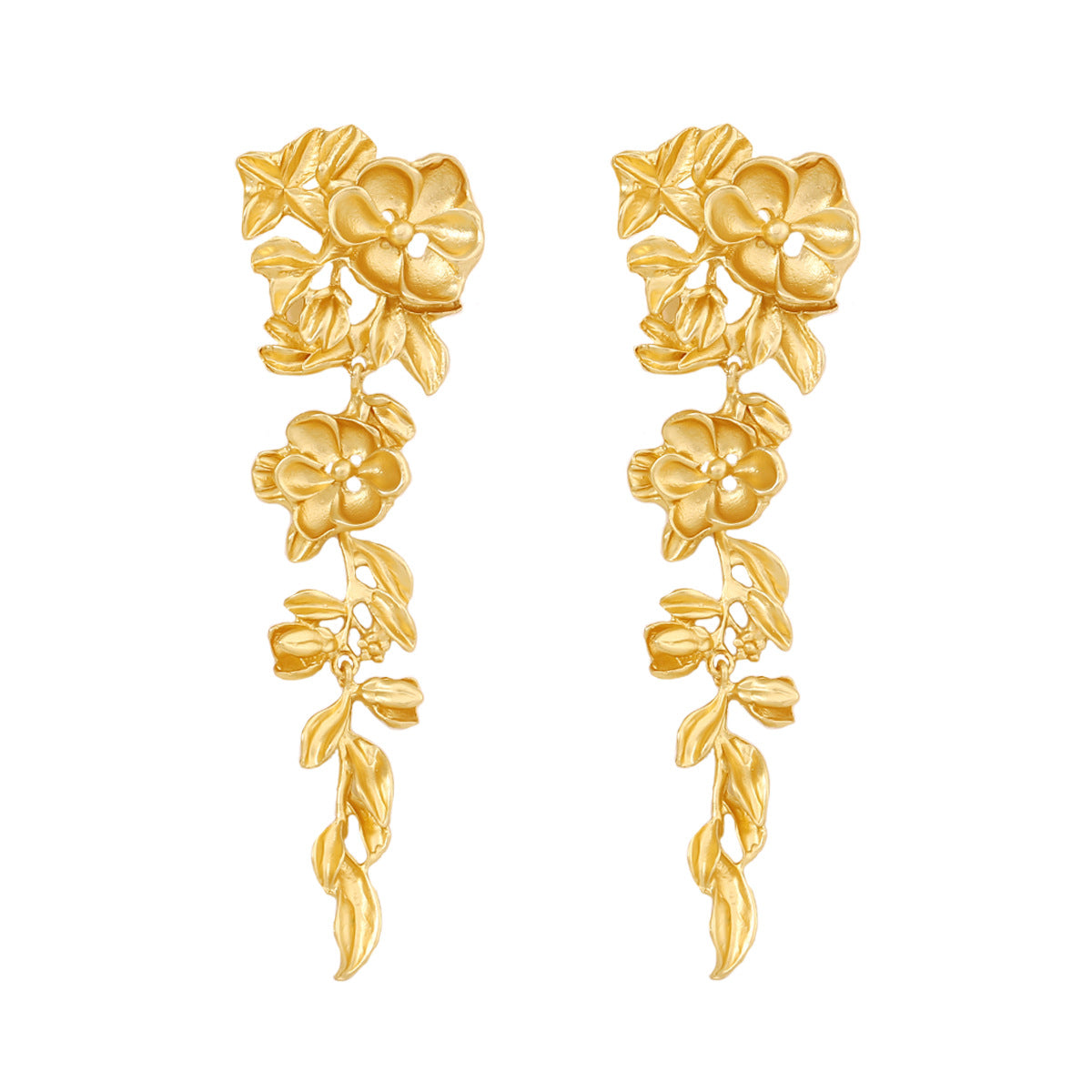 Chic and Minimalist Floral Metal Earrings for Women – Trendy, Unique, and Perfect for Any Casual Outfit
