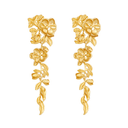 Chic and Minimalist Floral Metal Earrings for Women – Trendy, Unique, and Perfect for Any Casual Outfit