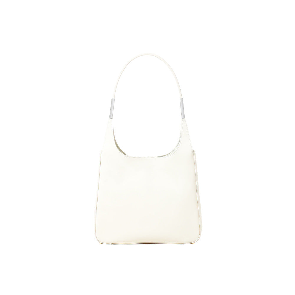 Genuine Leather Underarm Bag for Spring Fashionable Women's Tote with Unique Design Versatile Solid Colored Shoulder Bag
