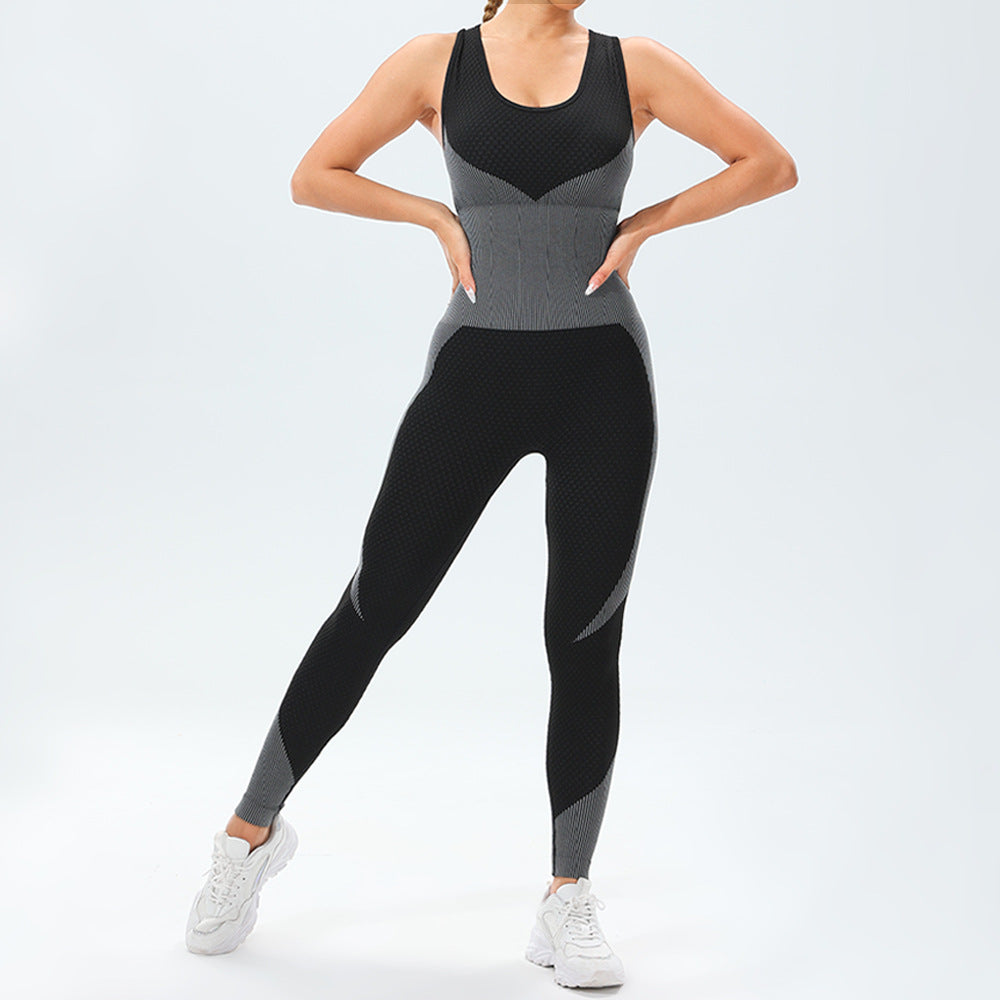 Seamless Knitted Yoga Pants with Cross Back Design for Women for Running Workout and Yoga Comfortable Activewear Bodysuit