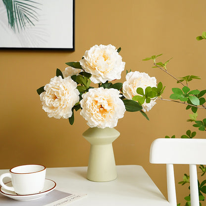 Realistic 5-Peony Faux Flowers for Wedding Decor - Perfect for Hotel and Venue Arrangements, Bouquets, and Aisle Markings