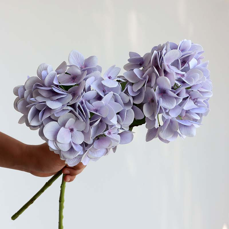 Single Stalk 3D Hydrangea Silk Flower - Realistic Touch, Moisture-Resistant Faux Floral for Elegant Hotel Wedding Decorations, Perfect Photo Props