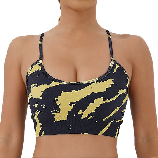 Floral Seamless Yoga Sports Bra for Women for Running Gym Workouts and Yoga with Back Design