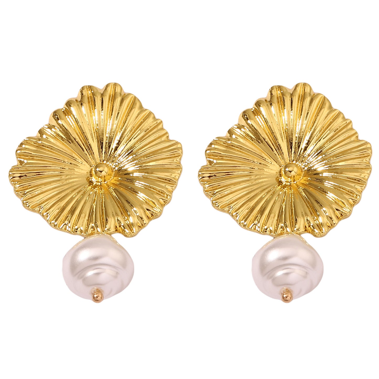 Minimalist Gold Pearl Design  Luxurious Personality Earrings – Chic Studs for Every Occasion