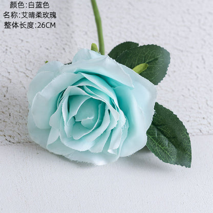 Elegant AI Qinger Single Stem Artificial Rose - Perfect for Home Decor, Weddings, and Gifts - Lifelike Greenery Ornament PJ1001