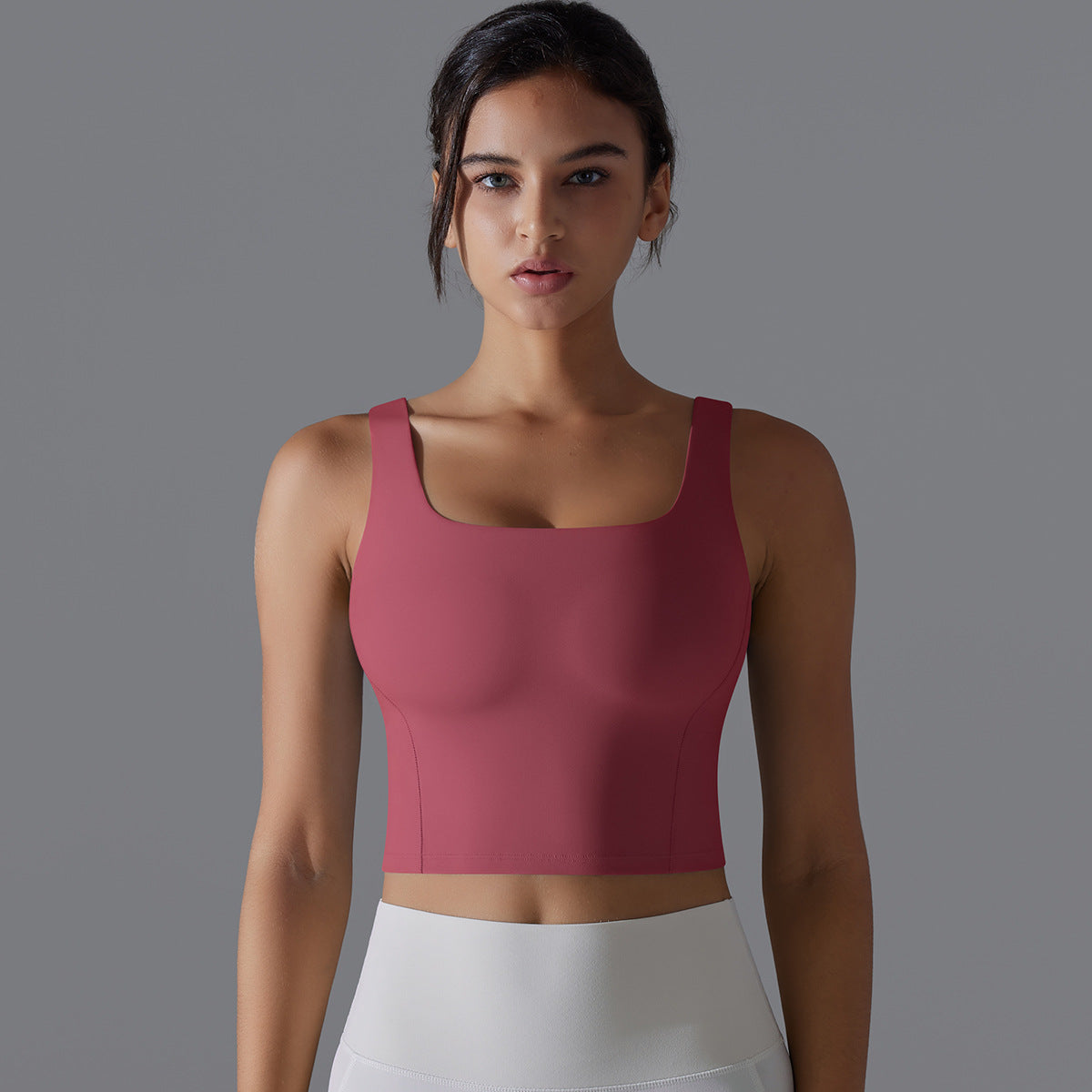 Seamless Built In Bra Yoga Top for Women Sleeveless Back Sports Bra for Shock Absorption and Comfort during Workouts