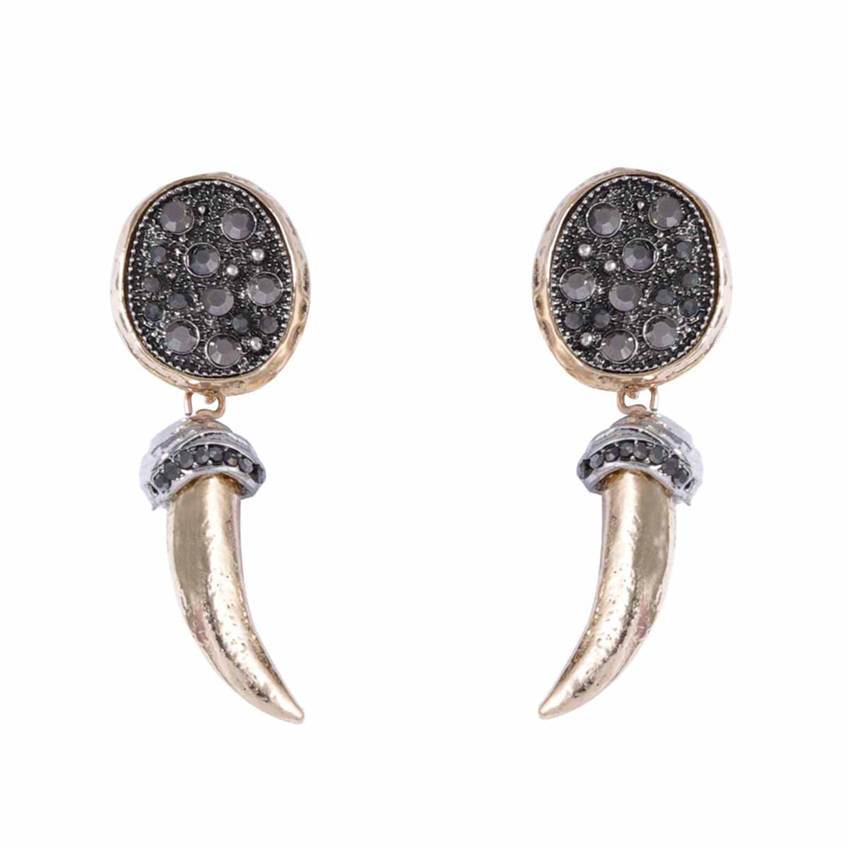 Vintage-Inspired Gleaming Animal Horn-Shaped Earrings – High-End Chic and Versatile Casual Wear for Everyday Style
