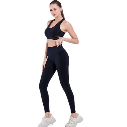 Seamless High Intensity Yoga Outfit Beautiful Back Sports Bra High Waisted Butt Lifting Leggings Complete Workout Set for Comfort and Style