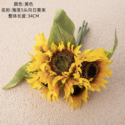 Beautiful Artificial Sunflower Bouquet for Wedding Decorations | Lifelike Greenery | Perfect for Ins Inspired Floral Arrangements | Model YC1038