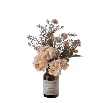 Beautiful Simulated Hydrangea and Dandelion Bouquet - Perfect for Weddings, Wall Decor, and Home Decoration - CF01006