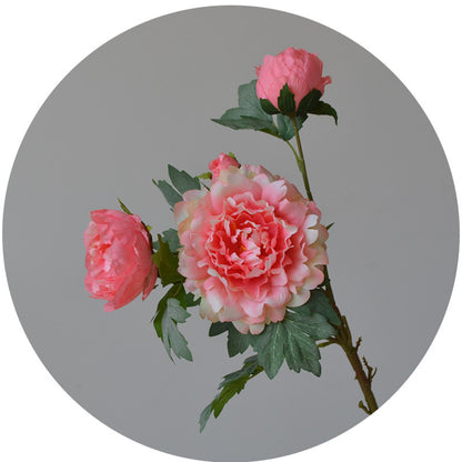 Luxury Home Decor Faux Flower Arrangement - Elegant 4-Head Peony and Silk Peony Art for Living Room Aesthetic